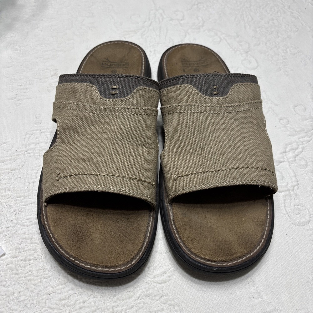 Gotcha Mens Brown Canvas Slides Sandals Comfort Size 12